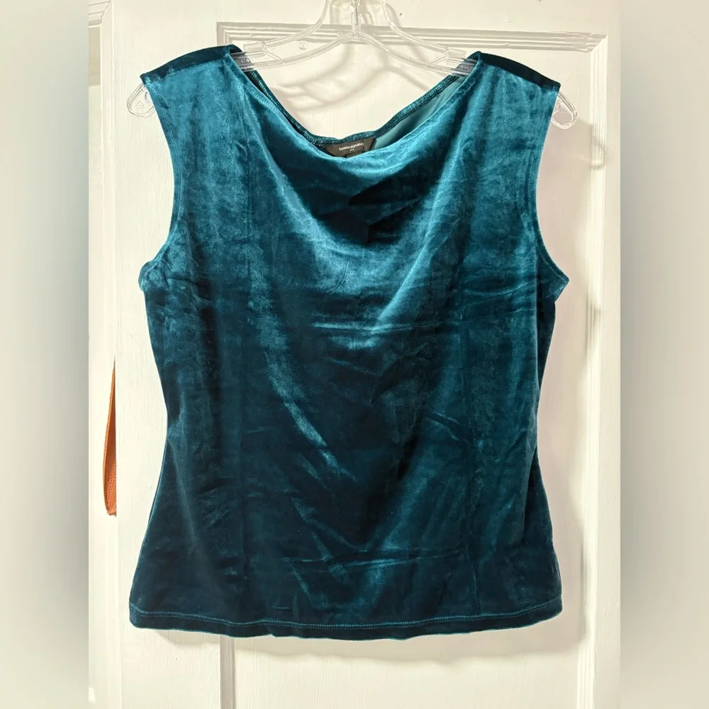 Banana Republic Teal Velvet Tank Top - Picture 1 of 3